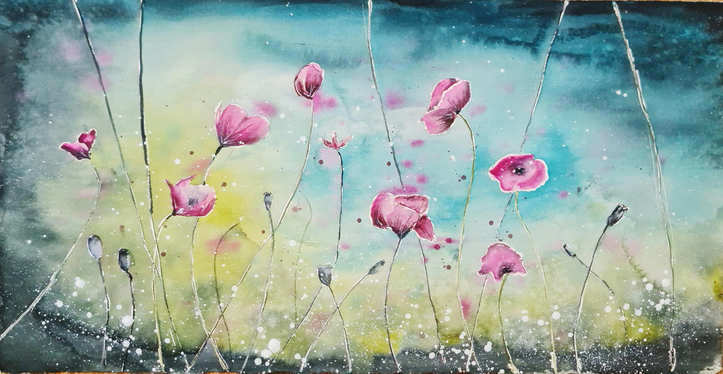 Dreamscape of Poppies 28x55 cm