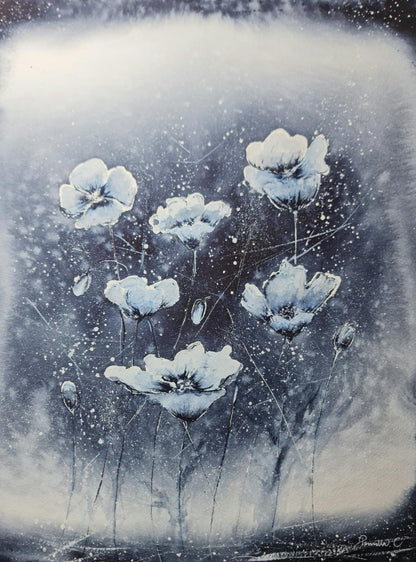 Frosted Winterpoppies- 30x40 cm